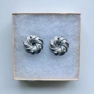 Vintage Trifari Silver Clip-On Earrings